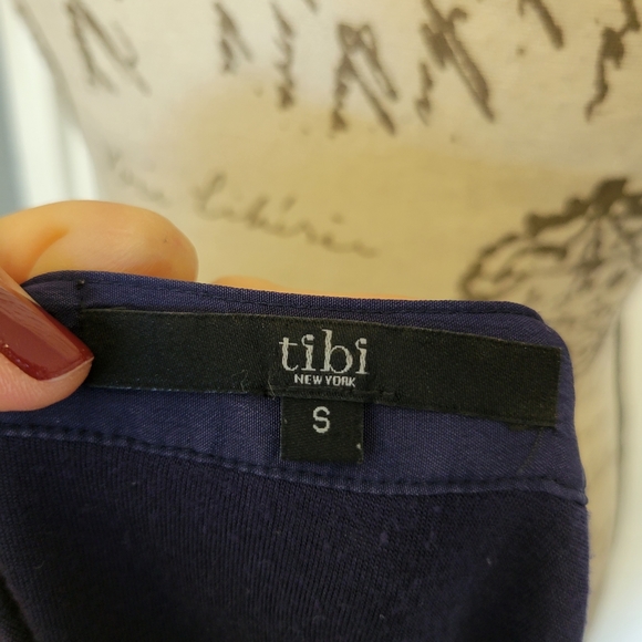 Tibi Silk Blend Navy Long Sleeve Casual Streetwear Drop Waist Dress Size‎ S - Picture 5 of 8